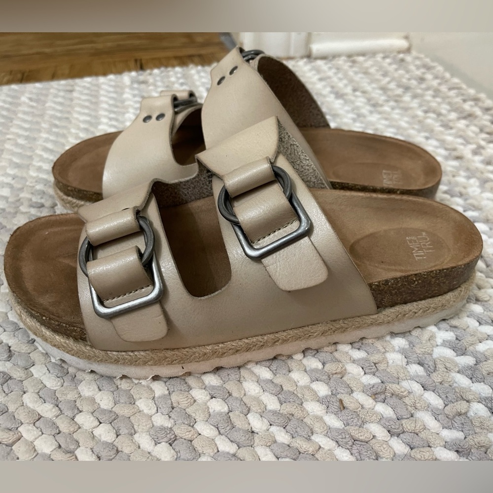 Time and Tru Beige double buckle sandal